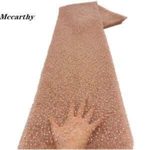 African Lace Fabric 2024 Luxury Beaded Embroidery Groom Nigerian Bridal High Quality French Tulle Lace Fabric For Wedding