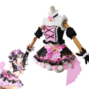 Cosplay Costume Love Live Nico Yazawa Cutie Panther Costume Cute Cat Girl Dress Halloween Anime Convention