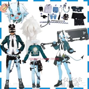 Soukaku Cosplay ANime Anime Game Zenless Zone Zero Costume Sexy Jirai Kei Jacket Dress Furry Uniform Tail Wig Monster Girls