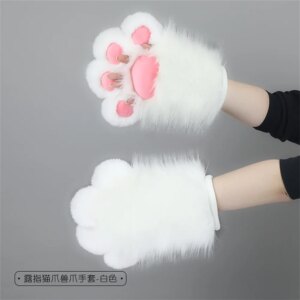 Fursuit Plush paw pad gloves cosplay props cute cat paw cartoon comic show simulation animal claw fingerless gloves
