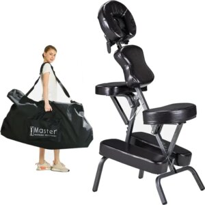 Master Massage Equipment Bedford Portable Light Weight Massage Chair with Carrying Case Tattoo Chair Height Adjustable