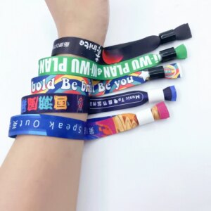 YERLLSOM 1000pcs/Lot Wholesale Custom Festival Fabric Cloth Wristbands with Plastic Clasp Eco Friendly Bracelet for Events