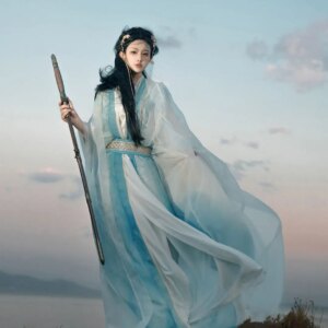 Chinese Style Martial Arts Traditional Han Clothing Straight Embroidery Ancient Super Fairy National Autumn and Winter Suit