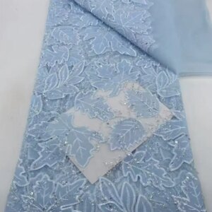 Nigerian Knitted Cord Lace Fabric Sequins Water Soluble African Guipure Lace Fabric 2025 High Quality Bride Wedding Dress Sewing