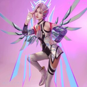 Seraphine Cosplay Costume League of Legends LOL Star Guardian White Pigeon Full Set Anime Game Outfit Female