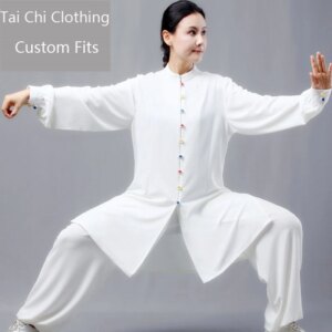 Double Silk Linen Color Tai Ji Suit New Men’s and Women’s High-End Spring Autumn Shadowboxing Exercise Clothing