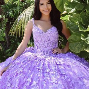 Glitter Lilac Quinceanera Dress Ball Gown Butterfly Applique Beaded Mexico Corset Sweet 16 Vestidos De 15 Años