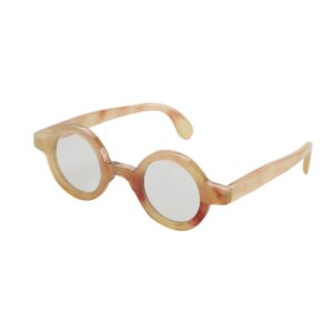 Fashionable retro textured peach color round frame handmade natural horn glasses Custom Logo One of a Kind Eyeglass Frames