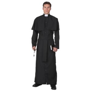 Priest Prayer Costume Robe Adult Cos Men’s Godfather Missionary Monk Clergy