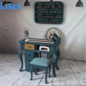 Kisen Luxury Modern Style Cheap Beauty Salon Furniture High Quality Nail Desk Tables Nail Station Manicure Table