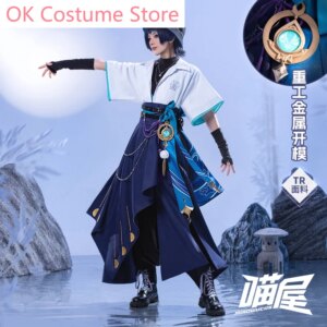 Game Genshin Impact Wanderer Scaramouche Suit Daily Fashion Cosplay Costume Halloween Party Role Men Clothing