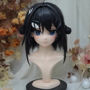 (NFD38–25)Customize Full Head With Lock Pretty Female/Girl Japanese Animego Character Kig Cosplay Kigurumi Mask Crossdress Doll