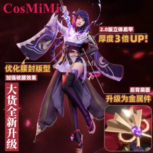 CosMiMi Raiden Shogun Cosplay Genshin Impact Costume Beelzebul Gorgeous Sweet Battle Uniform Carnival Party Role Play Clothing