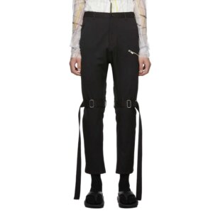 YOJI OOAK RELAXEDPANTS fleece casual cargo pants with drawstring straps for men