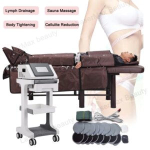 3 in 1 Air Pressotherapy Weight Loss Lymphatic Dranaige Machine Heat EMS Muscle Building Slimming Air Wave Pressure Sauna Suit