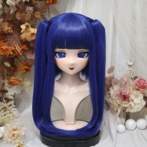 Customize Character Female/Girl Resin Kig Full Head With Lock Anime Cosplay Japanese Anime Kigurumi Mask
