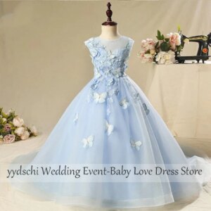 Customized 2025 Girl Dresses Child Flower Girl Dresses Princess Party Dresses Wedding Party Ball Gown Girls Children’s clothes
