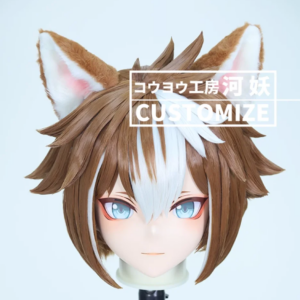 C-58-66 Customize Full Head Resin Cartoon Cosplay Japanese Character Anime Role Play Crossdress Kigurumi Mask With Back Shell