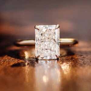 Provence 10K/14K yellow gold rings 2.5CT radiant cut lab diamond engagement rings for women classic halo wedding rings custom