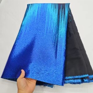 Latest Nigerian Laces Fabric 2025 Luxury 5 Yards African Jacquard Brocade Lace Fabric for Sewing Family Prom Dresses
