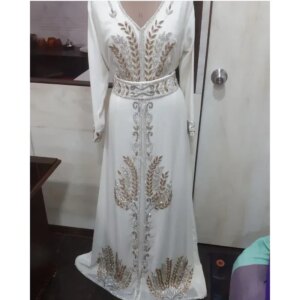 Dubai Moroccan Kaftan Arabic Party Wear Abaya Hand Beaded Caftan Dress