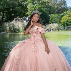 Customized Pink Off Shoulder Quinceanera Dress sequin applique crystal 3D flower Tull vestidos de 15 Quinceanera