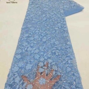 African Groom lace Fabric 2025 High Quality Lace Sequins Embroidery French Beaded Tulle Lace Fabric For Nigerian Wedding Dresses