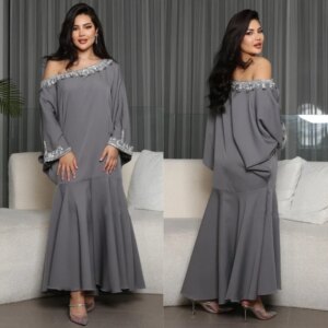 Little Daisy Customized Beading Valentine’s Day A-line One-shoulder Ankle Length Saudi Arabia