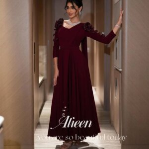Aileen Claret Elegant Long Dress 3D Flowers Luxurious Women’s Evening Dresses 2024 Women Customized A-line Wedding Party Dress
