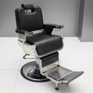 Modern High Quality Luxury Leather Black Beauty Hair Portable Barber Shop Metal Salon Barber Chair Barber Chair for Men