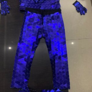 Blue mirrors Men Dancer costumes silver mirror costume stage show robot dance suits party halloween laser dance