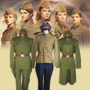 TV Movie Stage Apparel Soviet Red Army Katyusha Uniform World War II Women Men Choral Costume Russian Military Performance Suits
