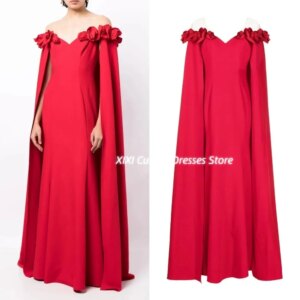 Customized Prom Dresses Off-The-Shoulder Neckline Dresses For Special Events Floor-Length Zipper Up Hand-Made Flowers Lining