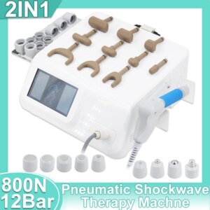 12Bar Pneumatic Shockwave Therapy Machine Helps Relif Muscle Tension Arthritis Pain 2in1 Shock Wave Equipment Chiropractic Gun