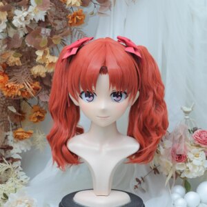 Customize Character Female/Girl Resin Kig Full Head With Lock Anime Cosplay Japanese Anime Kigurumi Mask