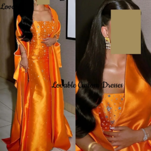 Customized فساتين سهرة Mermaid Square Neckline Floor-Length Beadings Luxury Evening Dresses Cap Straps Zipper Up Lining Prom Dre