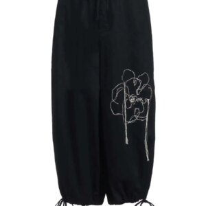 YAMAMOTO-Style Shirt 2025 HighQuality Peony Flower Tassel Embroidery Loose Casual Pants Fashion Drawstring Pants