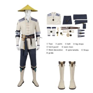 Game MK 1 RAIDEN Role Playing Costume Adult Men’s Fantasy Halloween Carnival Role Playing Suit Up Clothes Uniform