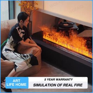 3D Hologram Flame Fireplace with Water Vapor, 12 Color Modes, Realistic Flickering, Fireplace Easy Setup, Mood Ambiance