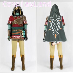 Game Tears of Kingdom Link Hylian Tunic Cosplay Costume Men’s Hylian Tunic Suit with Shoes Halloween Carnival Party Costume