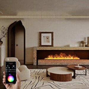 ECO Custom Indoor Water Steam Fireplace Intelligent Water Replenishment 3D Multicolor Atomizing Fireplace Luxury Home Decoration