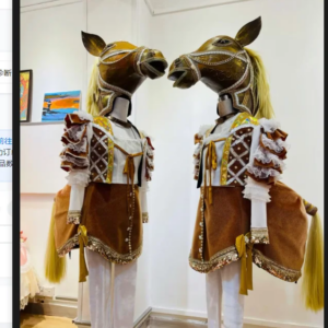 Carnival Horse head outfit for women Mascot Costume Halloween Circus show Suit Cosplay Cartoon Outfits