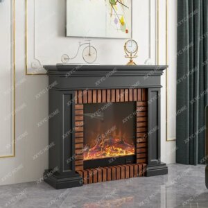 American-Style Simple Solid Wood Electric Fireplace Heating Household Electric Fireplace Core Stove Decorative Fireplace Rack