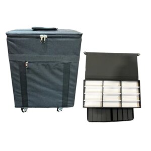 Optical suitcase salesman sample carrying bag with capacity for 120pcs frames/72pcs sunglasses with puller and wheels