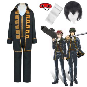 Gintama Cosplay Shinsengumi Costume Silver Soul Okita Sougo Uniforms Suits Wig Anime Cosplay Costume for Halloween Costumes