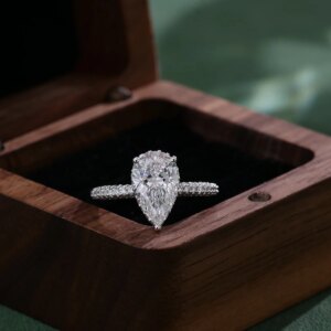 Provence 14K White Gold 2.5ct E Color VS Lab Grown Diamond Engagement Rings For Women custom Wedding ring With IGI Certificate