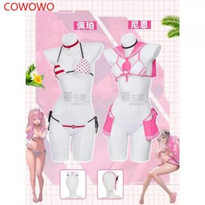 COWOWO Pepper/Neon Cosplay Costume NIKKE The Goddess Of Victory Summer Bikini Swimsuit Swimwear Swimming Game Suit Women Party