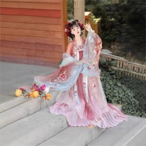 Chinese style Hanfu female embroidery large sleeve shirt chest skirt Xianqi daily