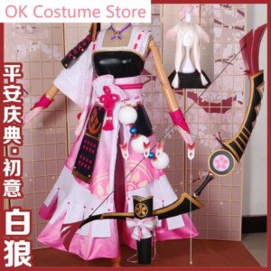 Anime! Onmyoji Hakurou Battle Suit Lolita Dress Kimono Style Uniform Cosplay Costume Halloween Performance Outfit
