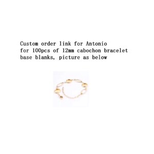 100pcs of gold color stainless steel 12mm cabochon bracelet base blanks for Antonio